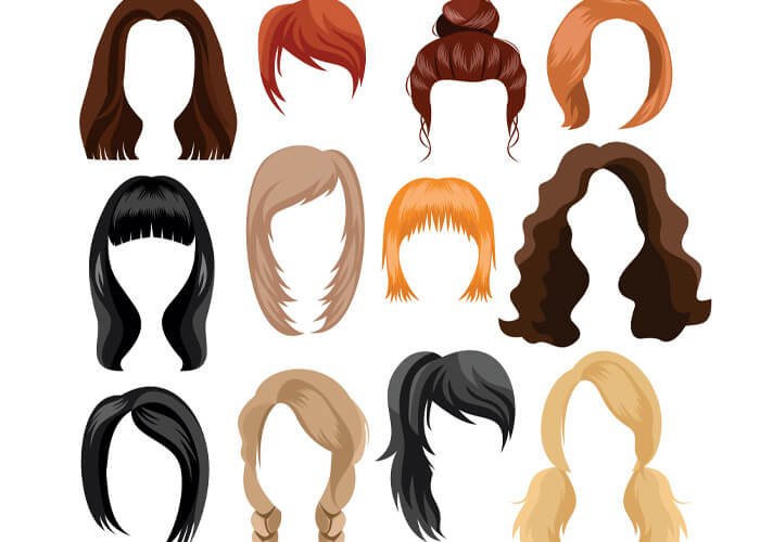 All kinds of hair styles in English
