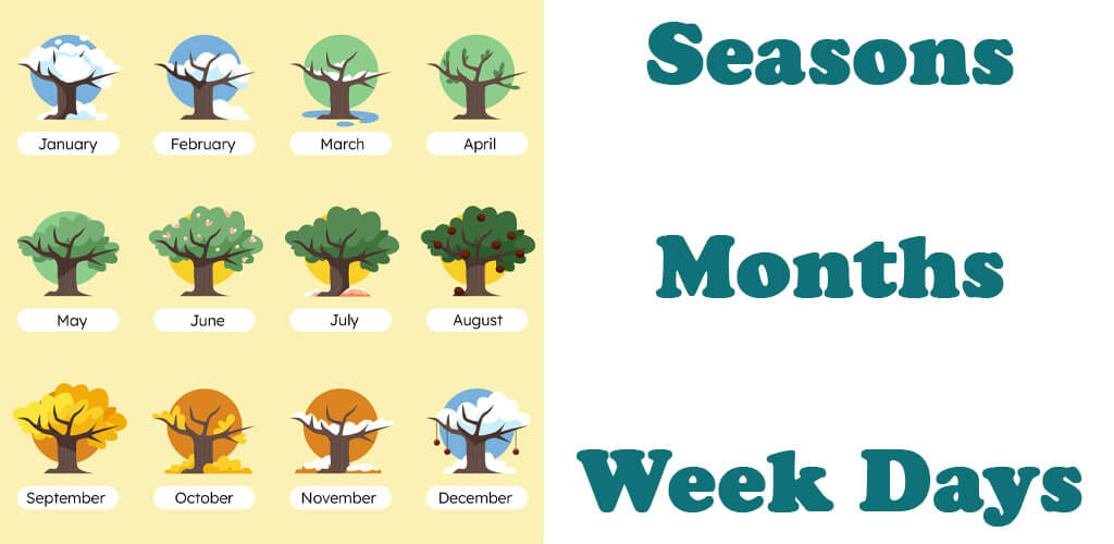 Seasons and months of the year and days of the week in English