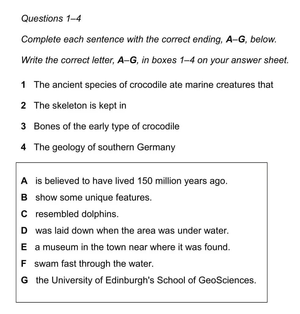 Types of possible questions in the reading and comprehension test and techniques